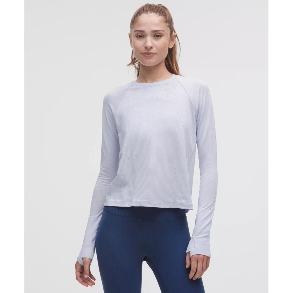 Lululemon Swiftly Mesh-Back Long-Sleeve Shirt Women's Light Blue Size 6